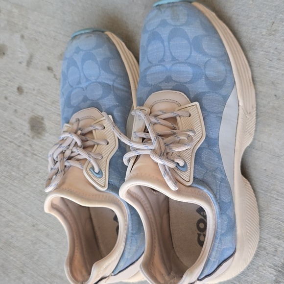 COACH Blue and Cream Sneakers - Picture 6 of 12